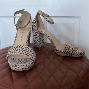 Chinese Laundry Animal Print Ankle Strap Heels